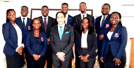 The beneficiaries with Maher Kheir, Lebanese Ambassador to Ghana, after the ceremony